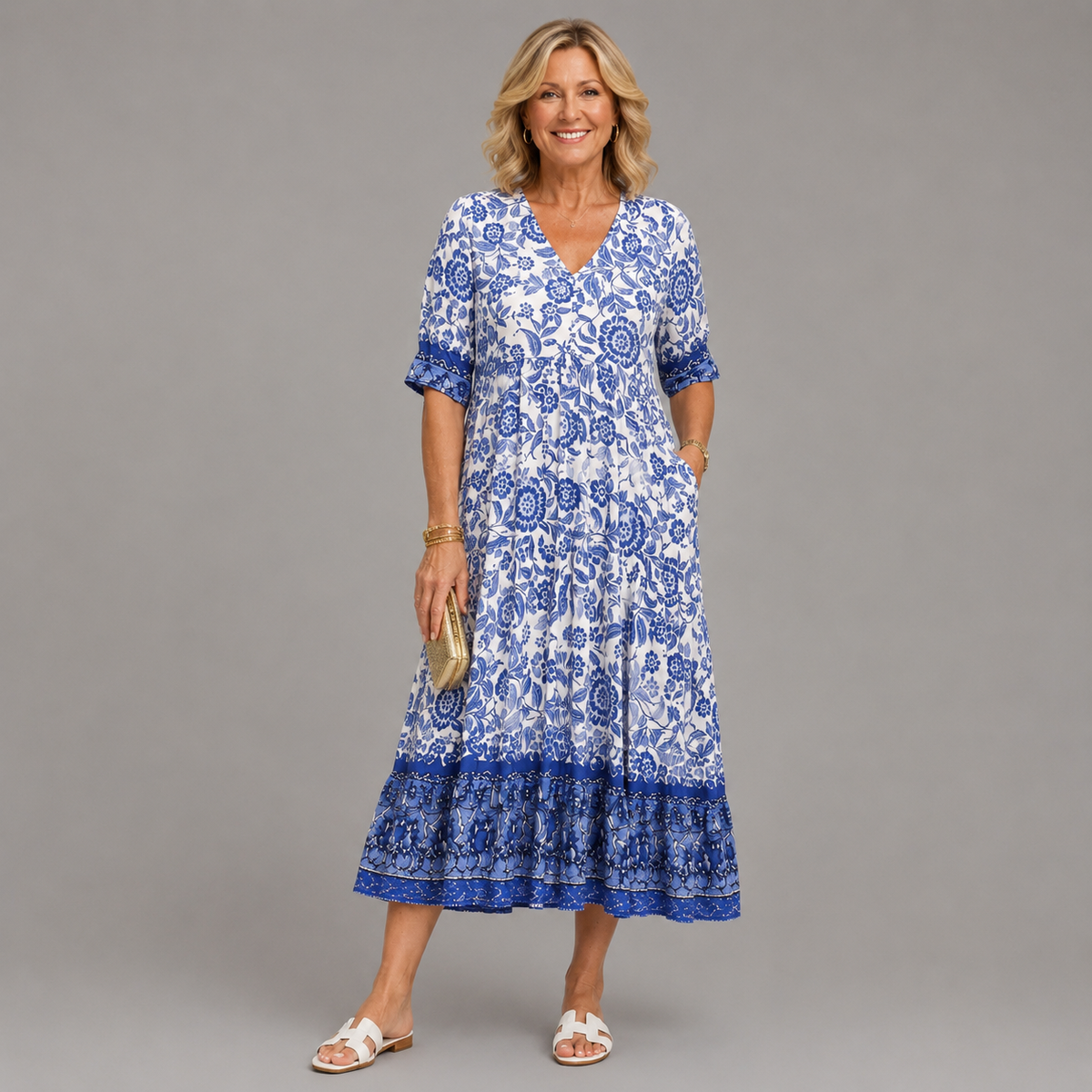 Keisha™ - Graceful V-Neck Floral