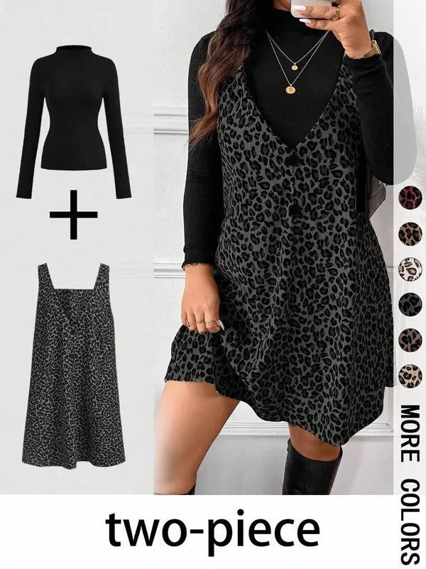 CRESSIDAT - High Neck Top & Leopard