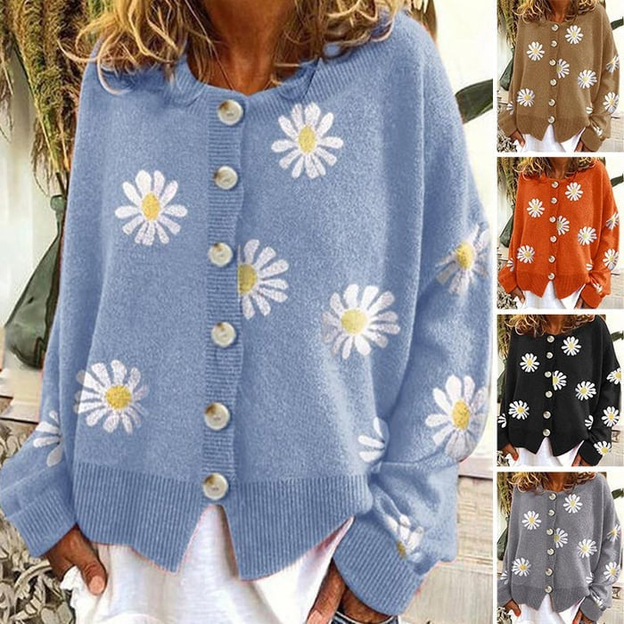 Angel Cute Cardigan With Daisies