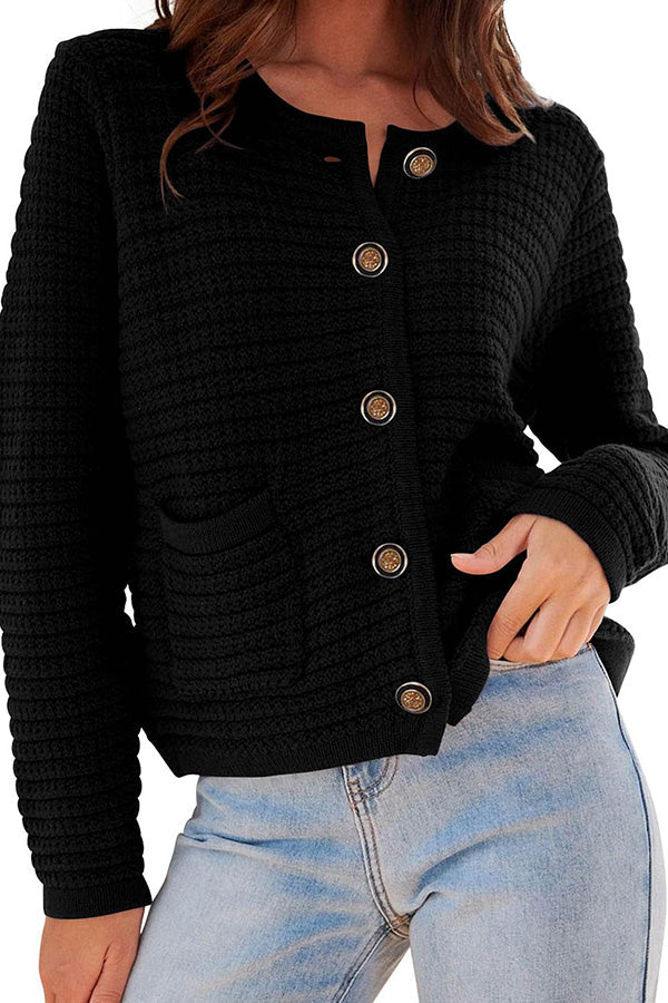JANE | Long-sleeved round neck knitted new cardigan