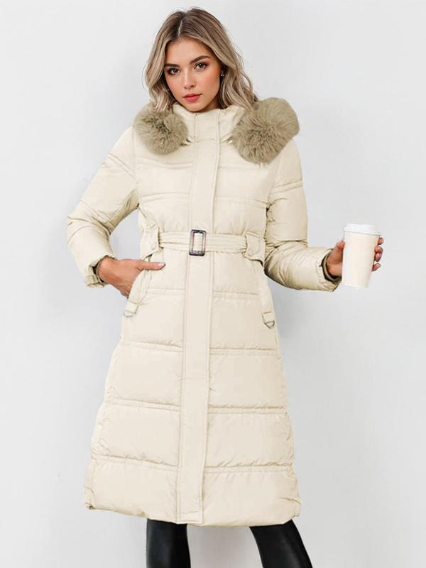 LEYLAT - Plush Coat with Waist Tie
