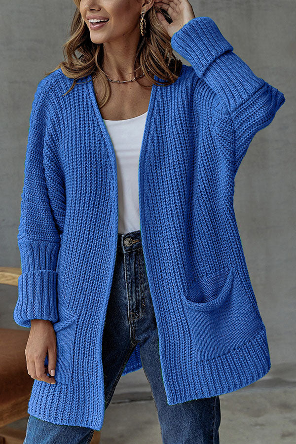 BRITTANY | loose mid length sweater cardigan coat large size casual