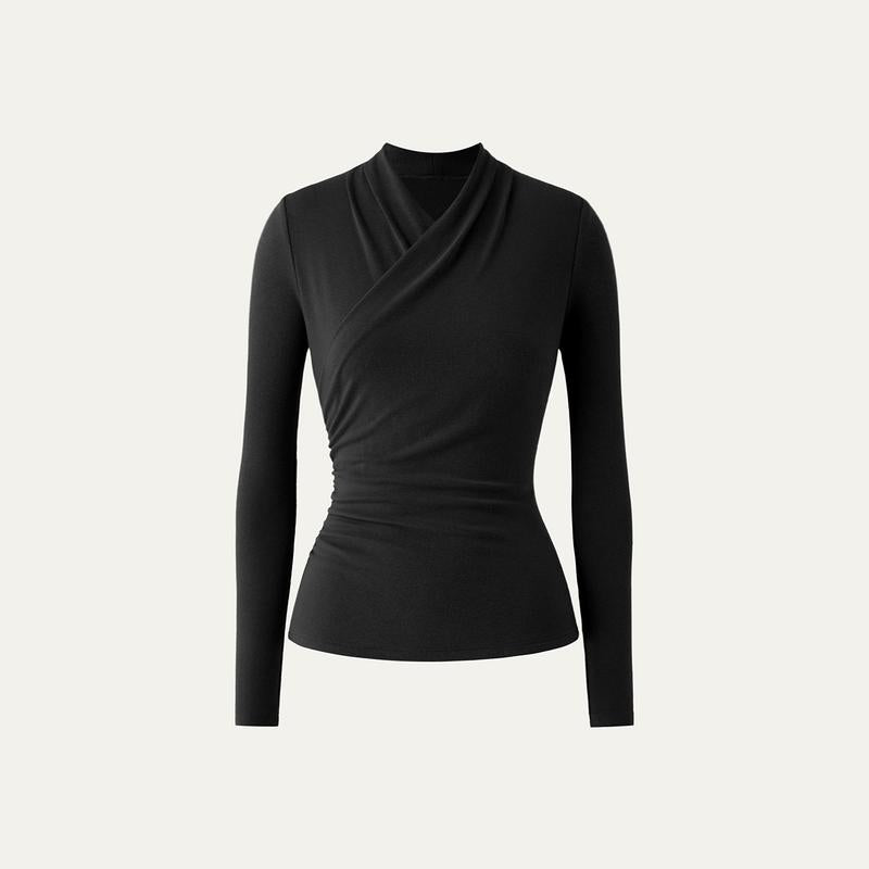 NICAT - Simple Surplice Long Sleeve Top