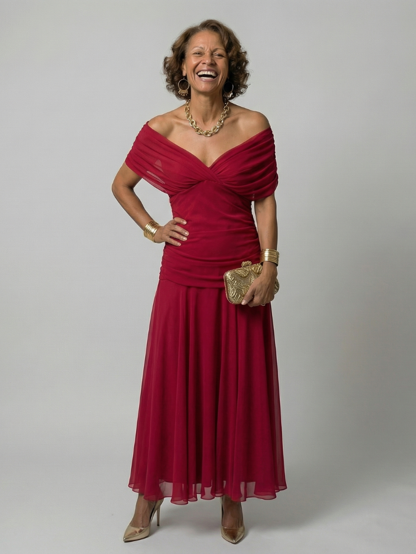 Calen™ - Off Shoulder Flow Midi Dresses