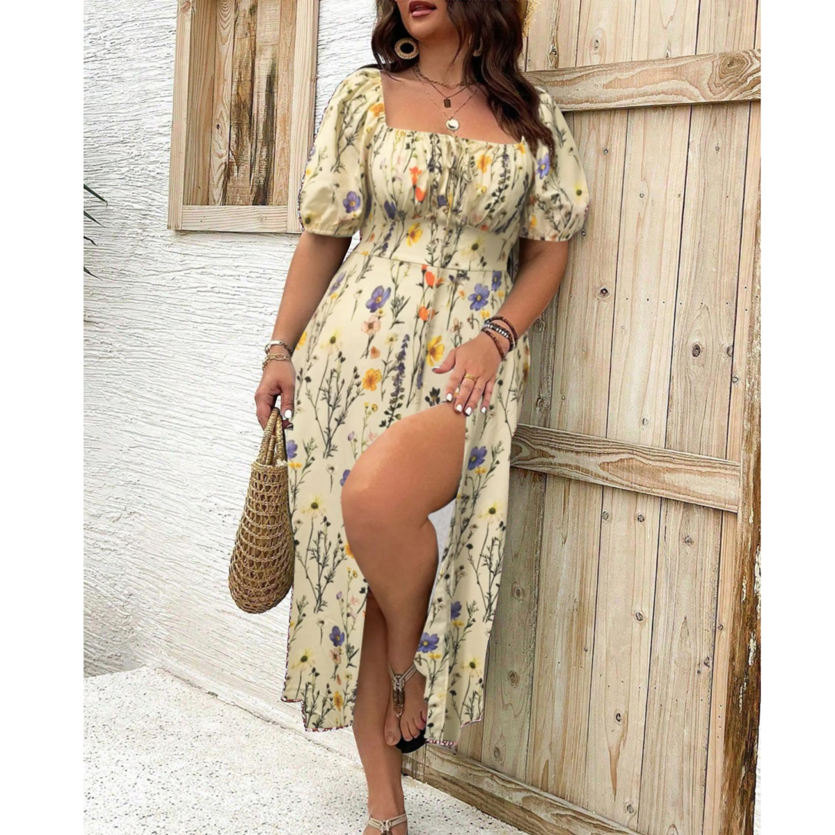 VEYAT - Classy Plus Size Puff Sleeve