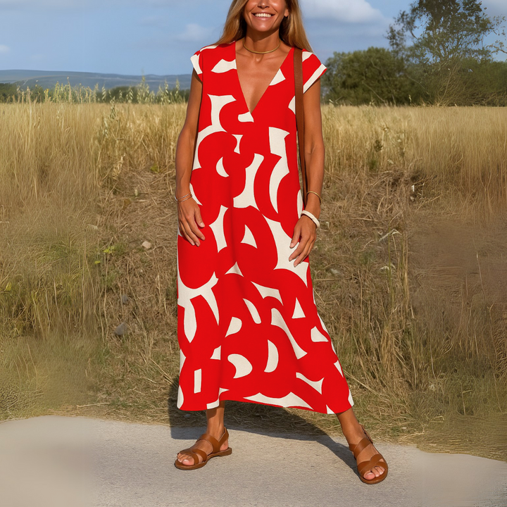 Austin | Elegant Caftan with Geometric Print – Lightweight &amp; Breezy