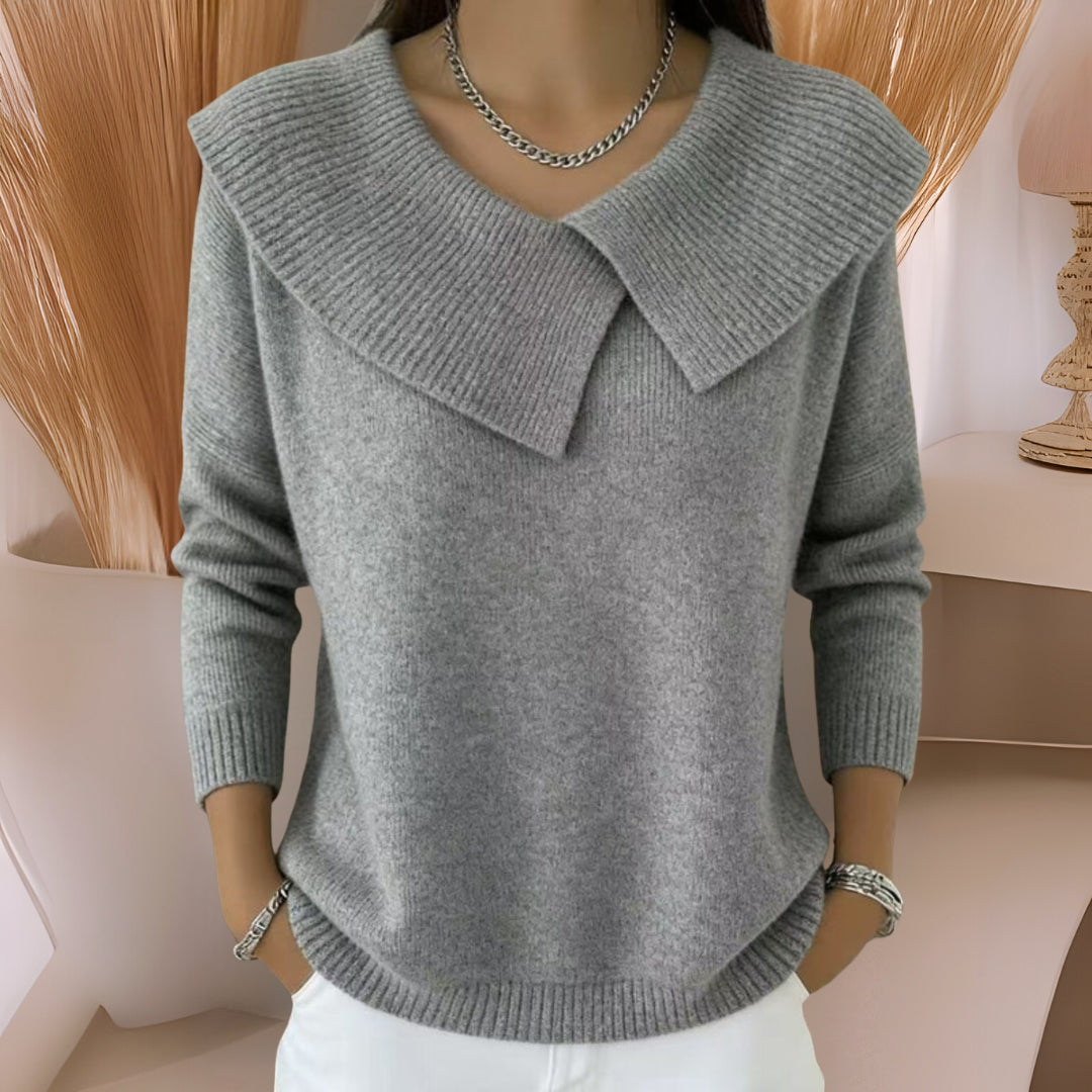 Jennifer Knit Sweater with Soft Collar