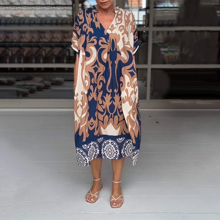 Amanda | Bohemian Printed Dress – Relaxed, Artistic &amp; Effortless