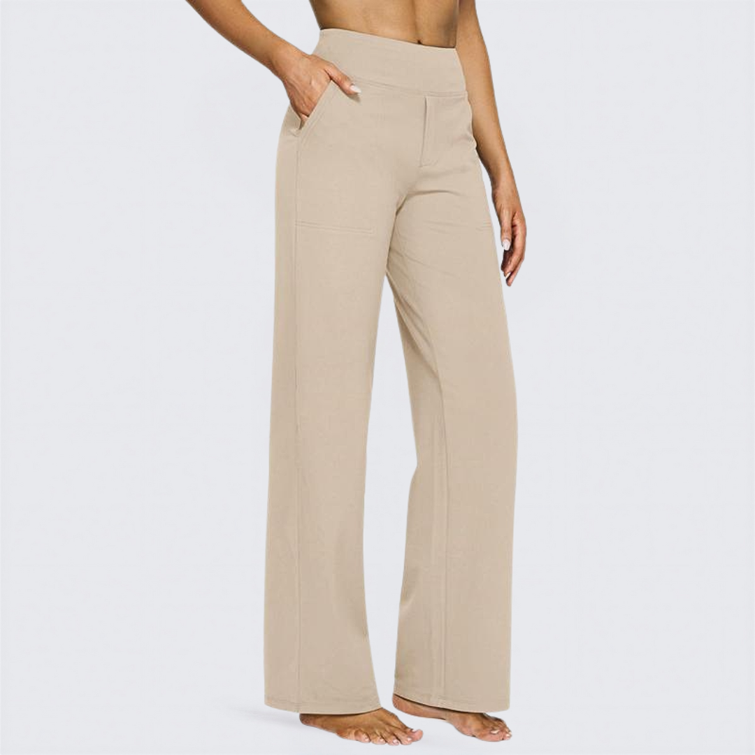 WHITNEYT - Comfortable High-Waist Wide Leg Pants