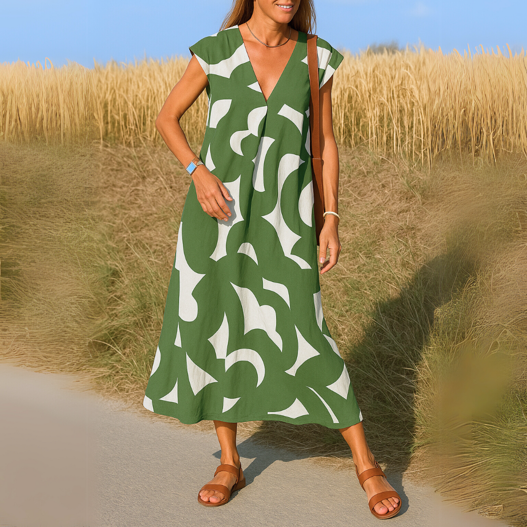 Austin | Elegant Caftan with Geometric Print – Lightweight &amp; Breezy