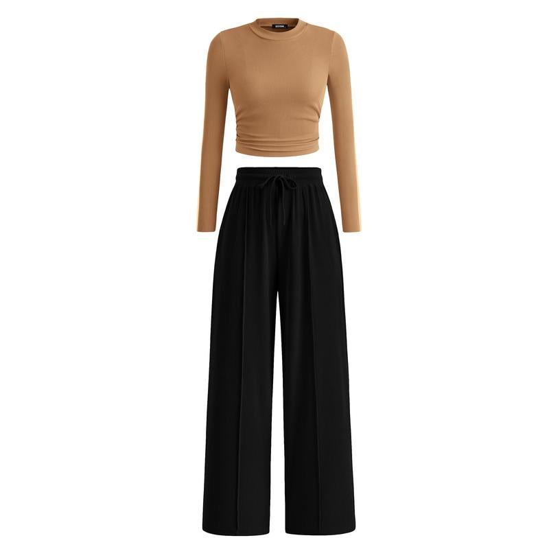MIRELAT - Ribbed Knit Long Sleeve Crop