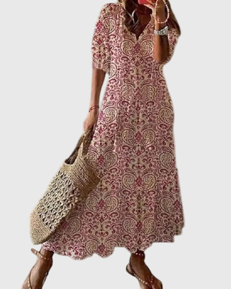 Amalia™ – Boho Vintage Summer Maxi Dress