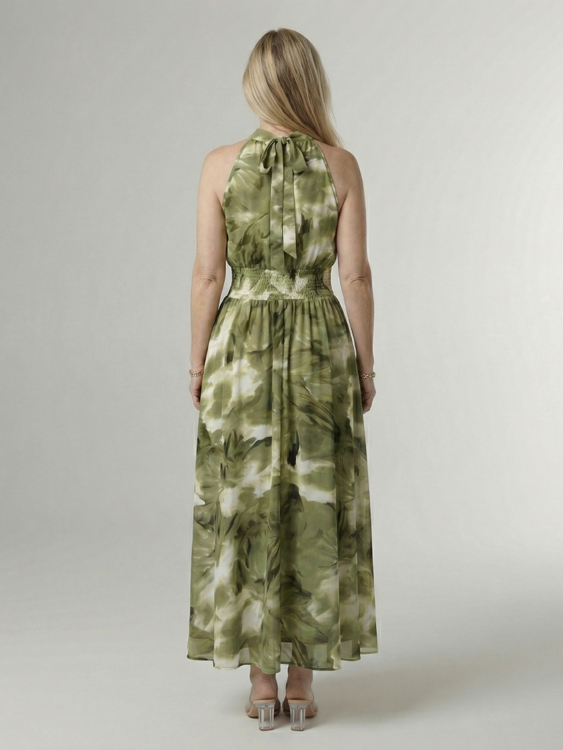 Sylin™ - Gathered Halter Midi Dress