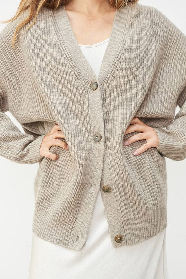 Mountain View Knit Ribbed Button Relaxed Cardigan