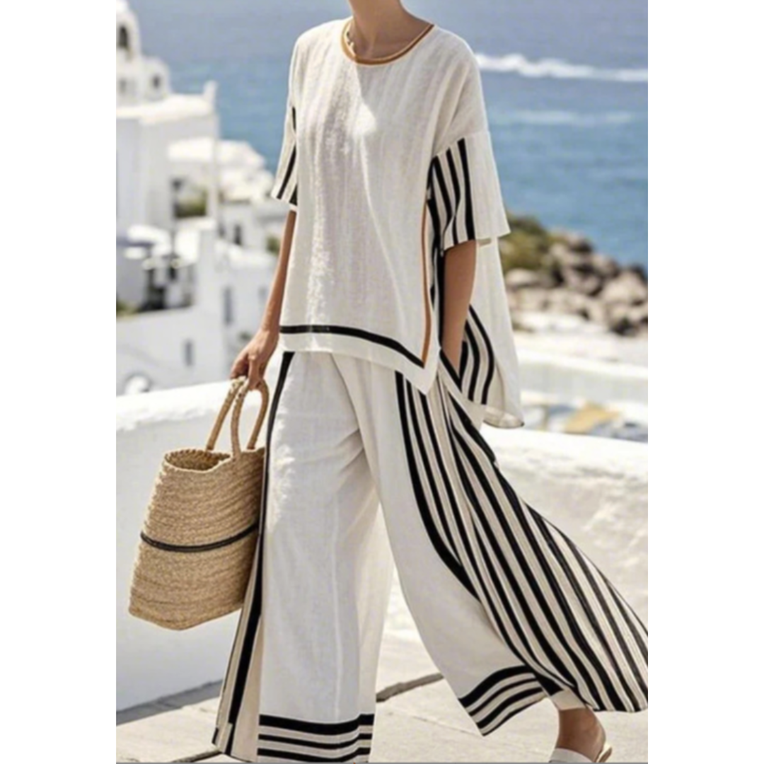 Marina GRI | Striped Two-Piece Set