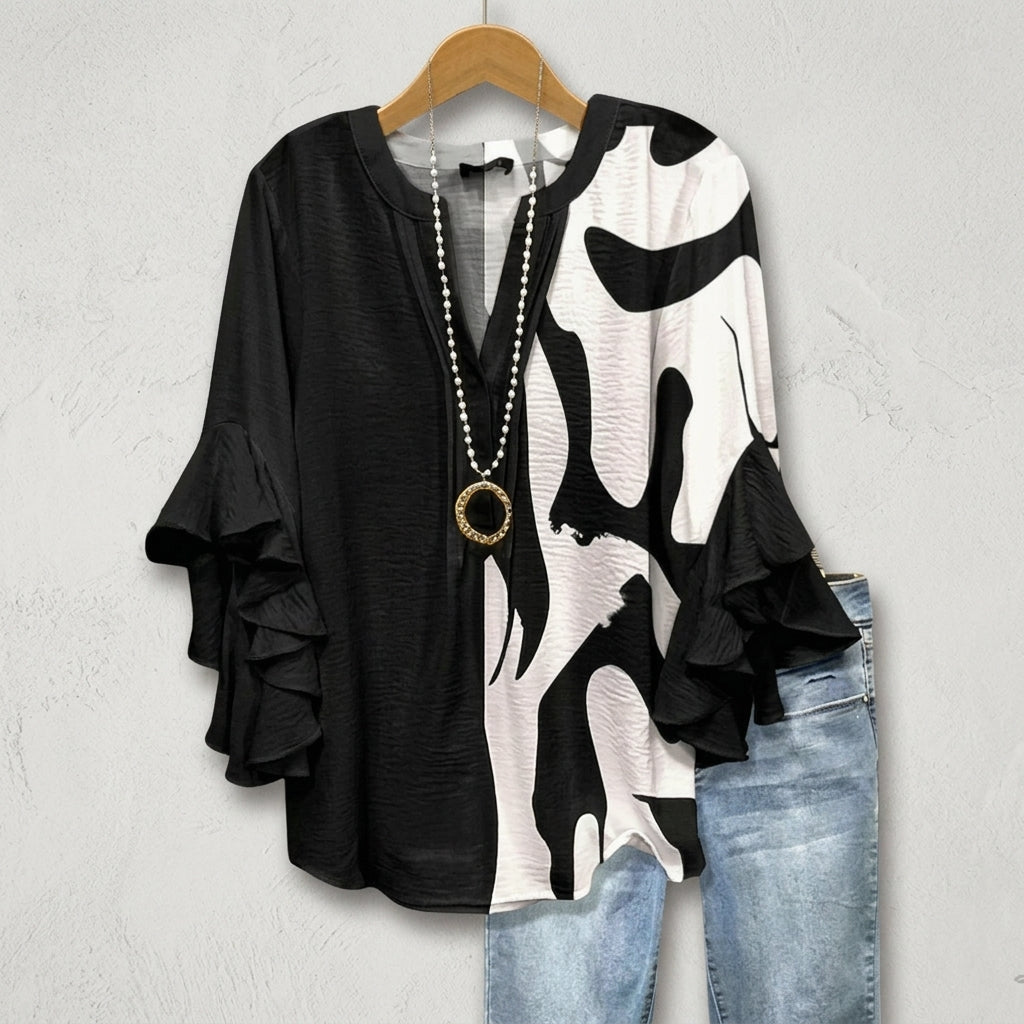 Amalfi Floral Ruffle Blouse