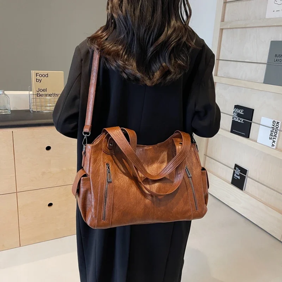 Uma | Dual Zipper Large Capacity Shoulder Bag