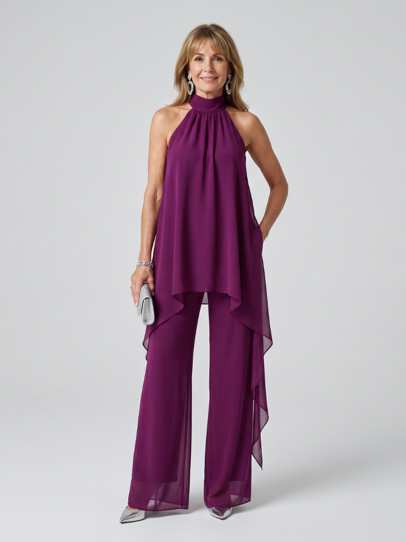 Bearim™ - Halter Neck Asymmetric Tunic Set