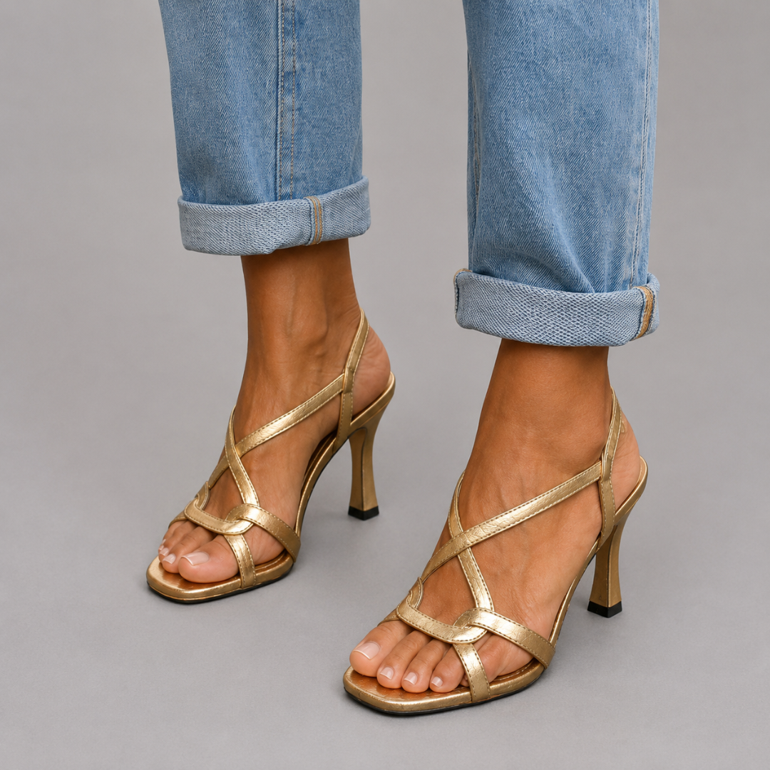 Elisabetta Elegant Golden Heeled Sandals