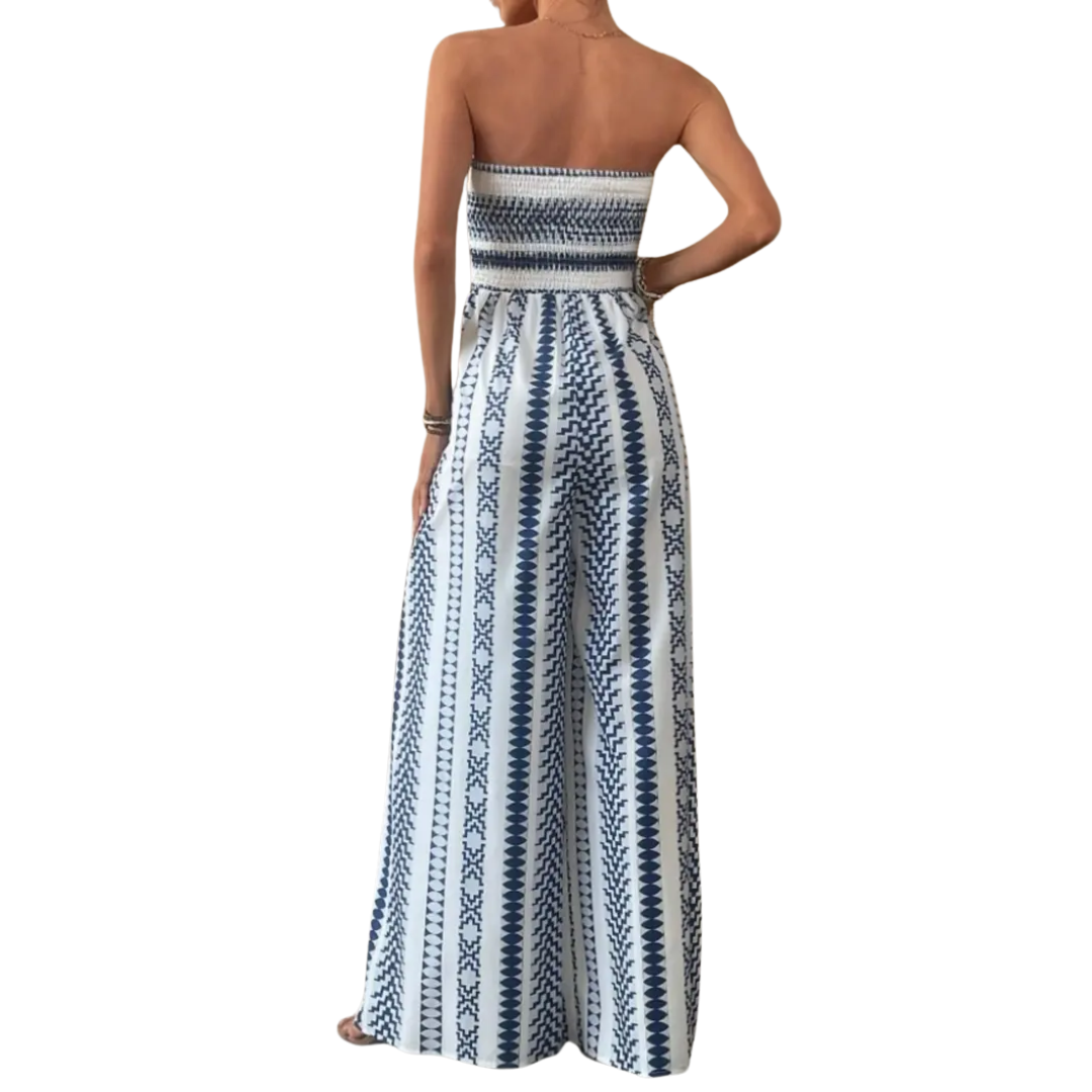 CRESSWELL™ – Boho Floral Strapless Jumpsuit