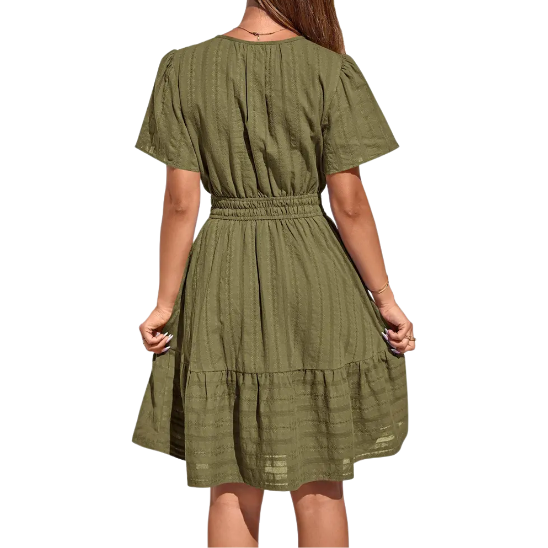 BLOSSOM™ – Boho V-Neck Mini Dress