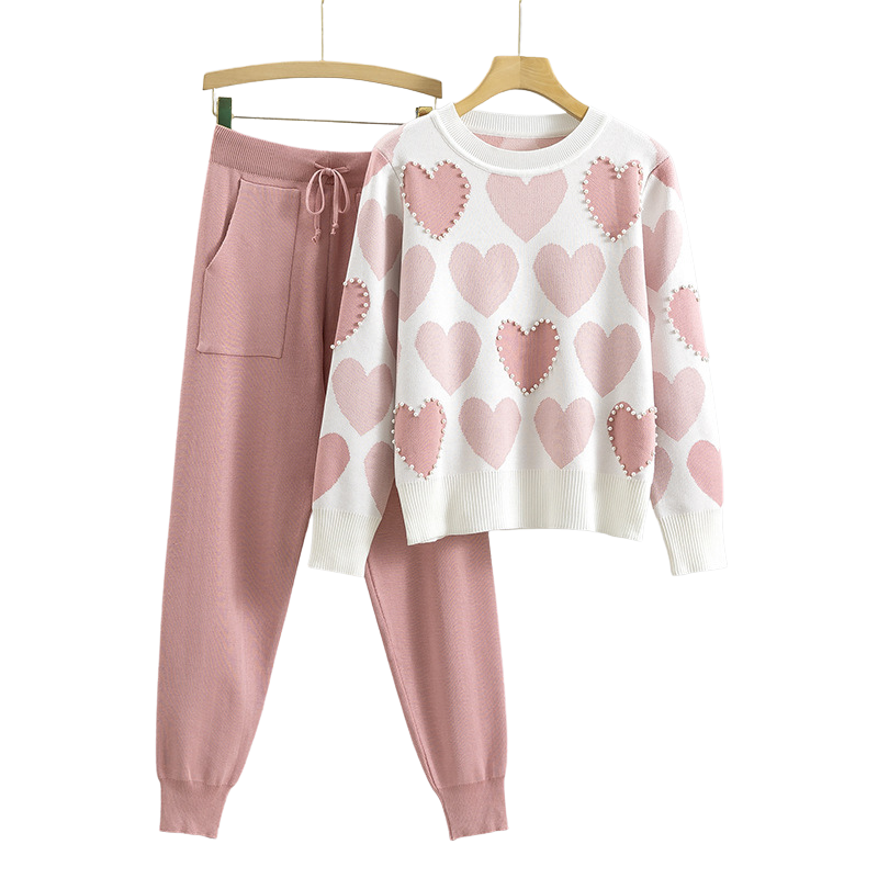 MARIANNET - Cozy Heart Pattern Soft Knit