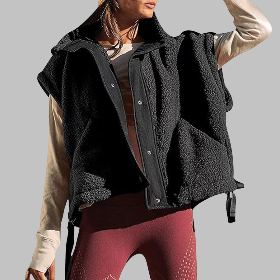 RAYT - Comfy Warm Fleece Sleeveless Button