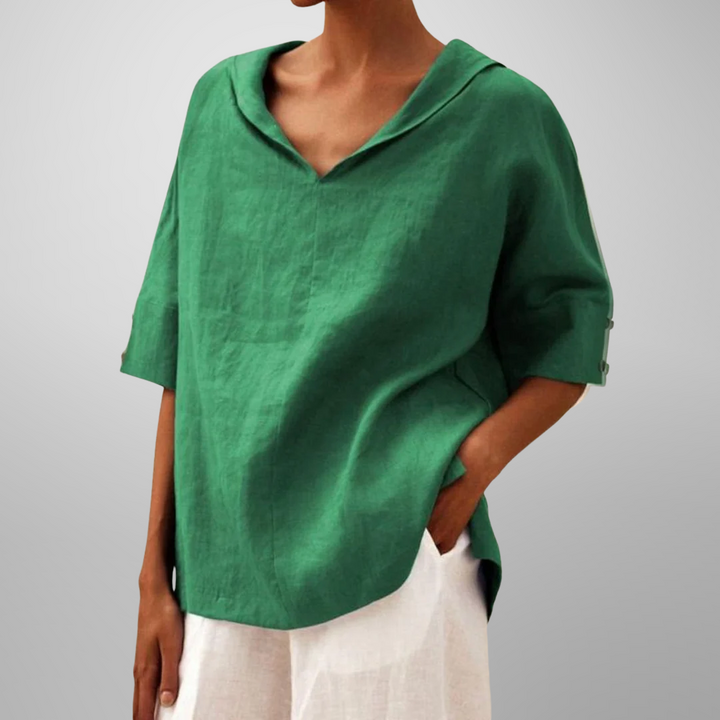 Calista - V-NECK TOP WITH COLLAR