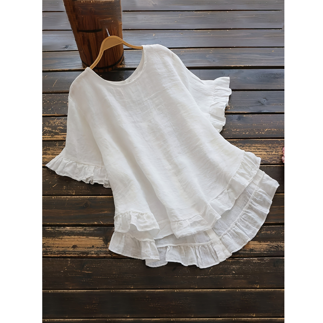 EVITAT - Simple Plus Size Ruffle Hem