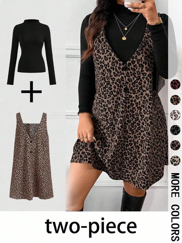 CRESSIDAT - High Neck Top & Leopard