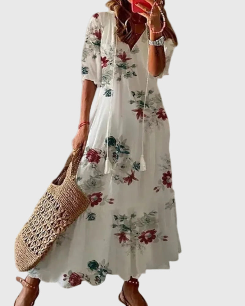 Amalia™ – Boho Vintage Summer Maxi Dress
