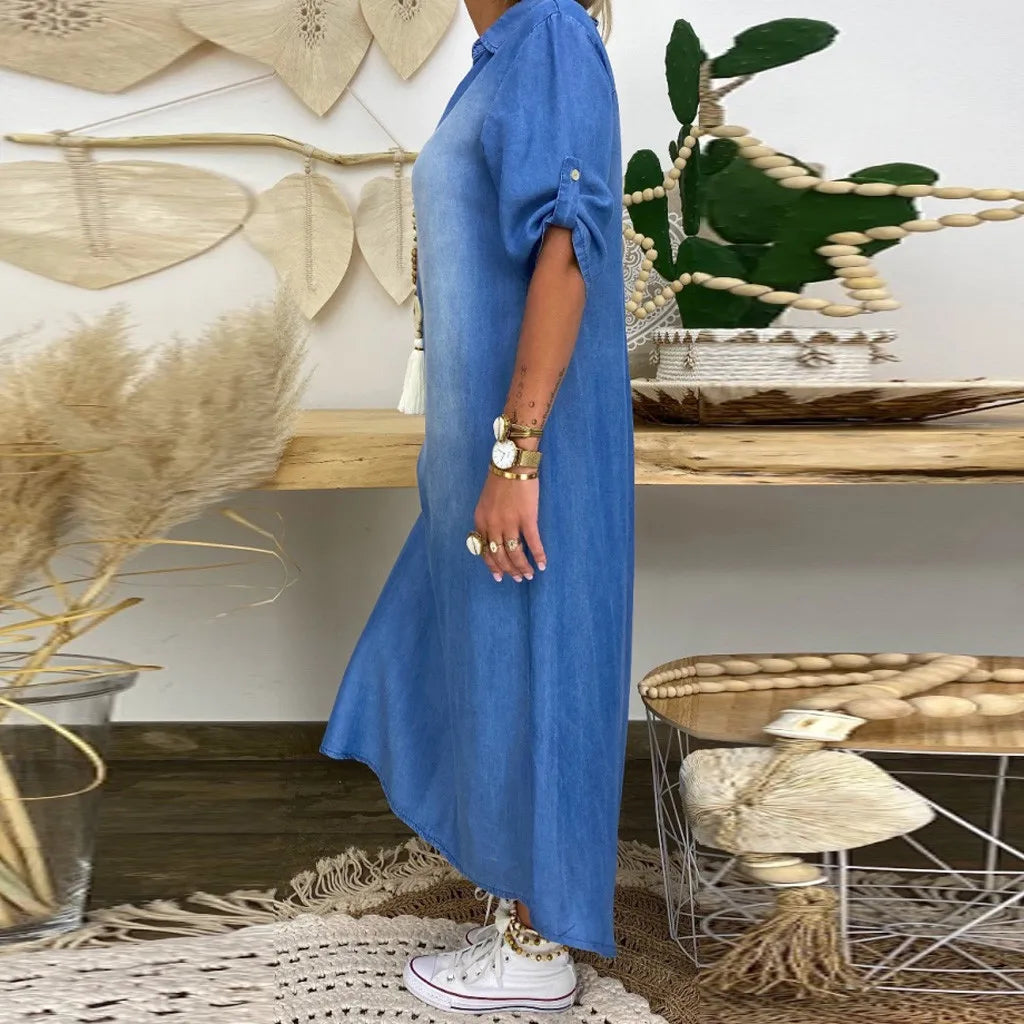 LEA | Long Denim-Style Dress