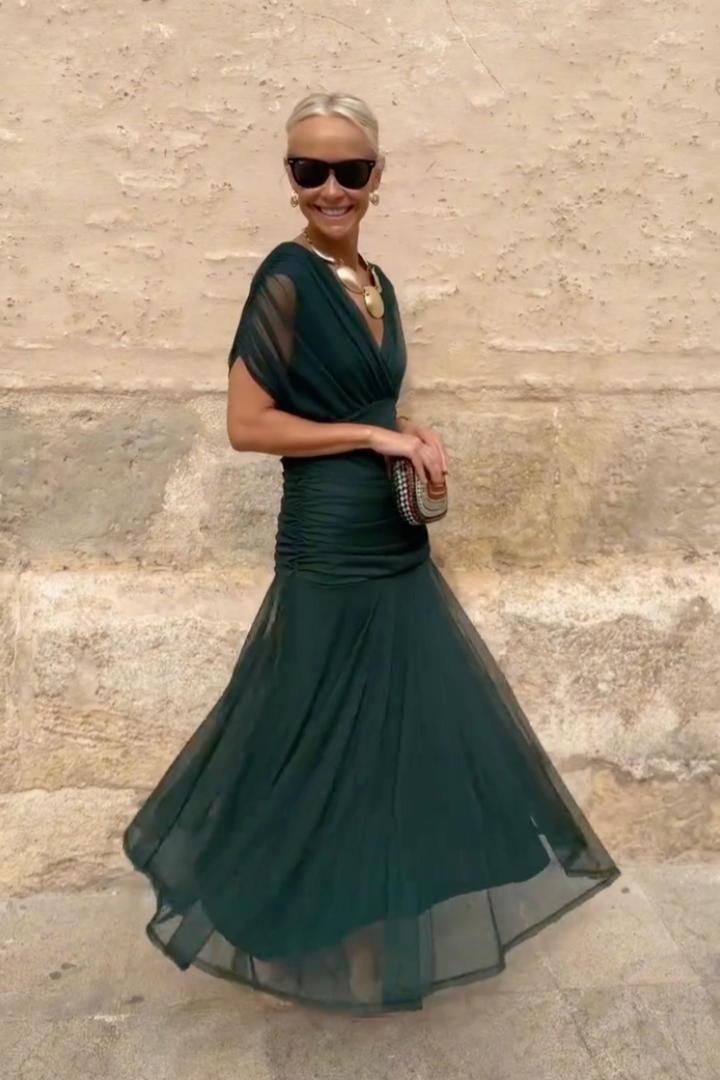 Amelia | Elegant V-neck Maxi Dress