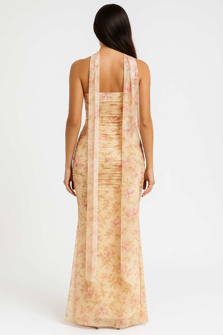 AURENI | Elegant Strapless Choker Dress