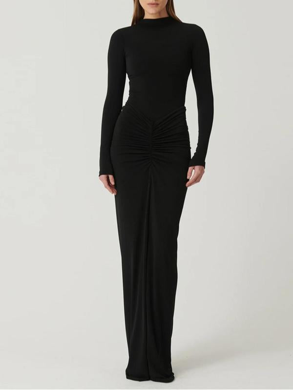 BETTYT - Classy Ruched Long Sleeve Mock