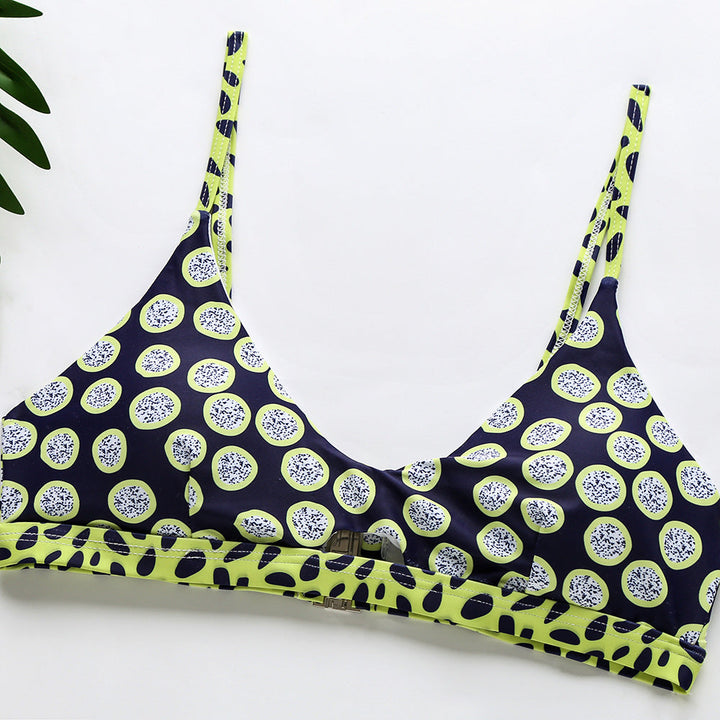 Women's New Sexy Printed Bikini Set Bandage Low Waist Swimsuit