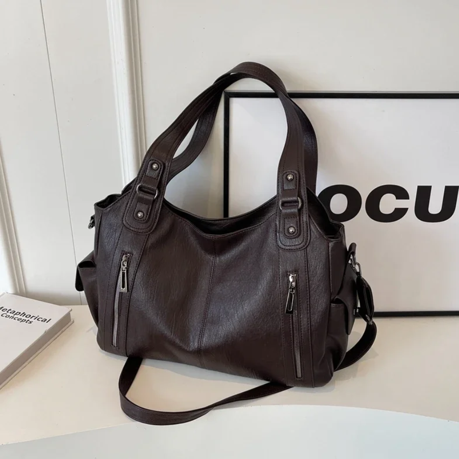Uma | Dual Zipper Large Capacity Shoulder Bag