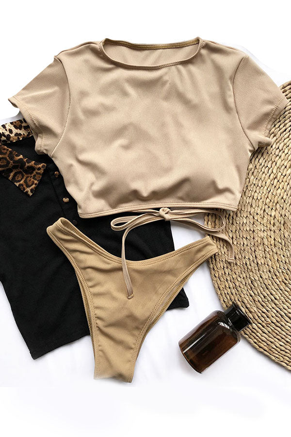 Solid Color Comfortable and Safe Bikini