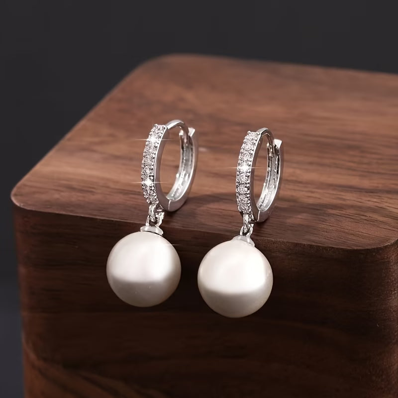 Modern Drop-Shaped Pearl Earrings