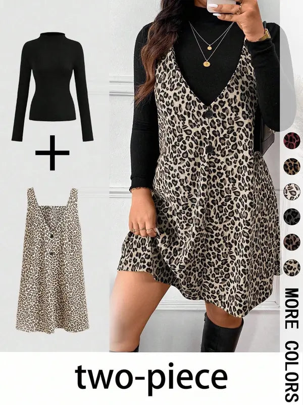 CRESSIDAT - High Neck Top & Leopard