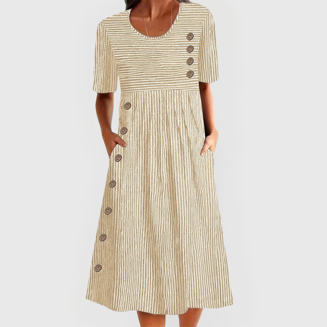 Wandal Striped Midi Dress