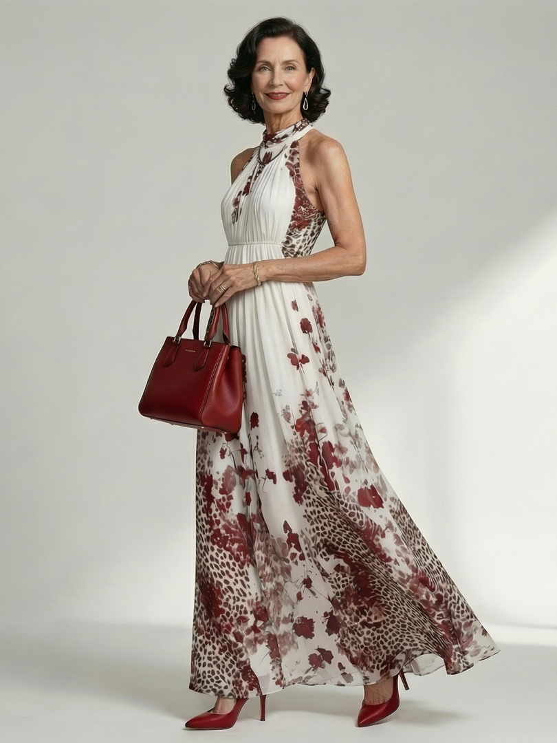 Leylam | White Pleated Maxi Dress Penelope