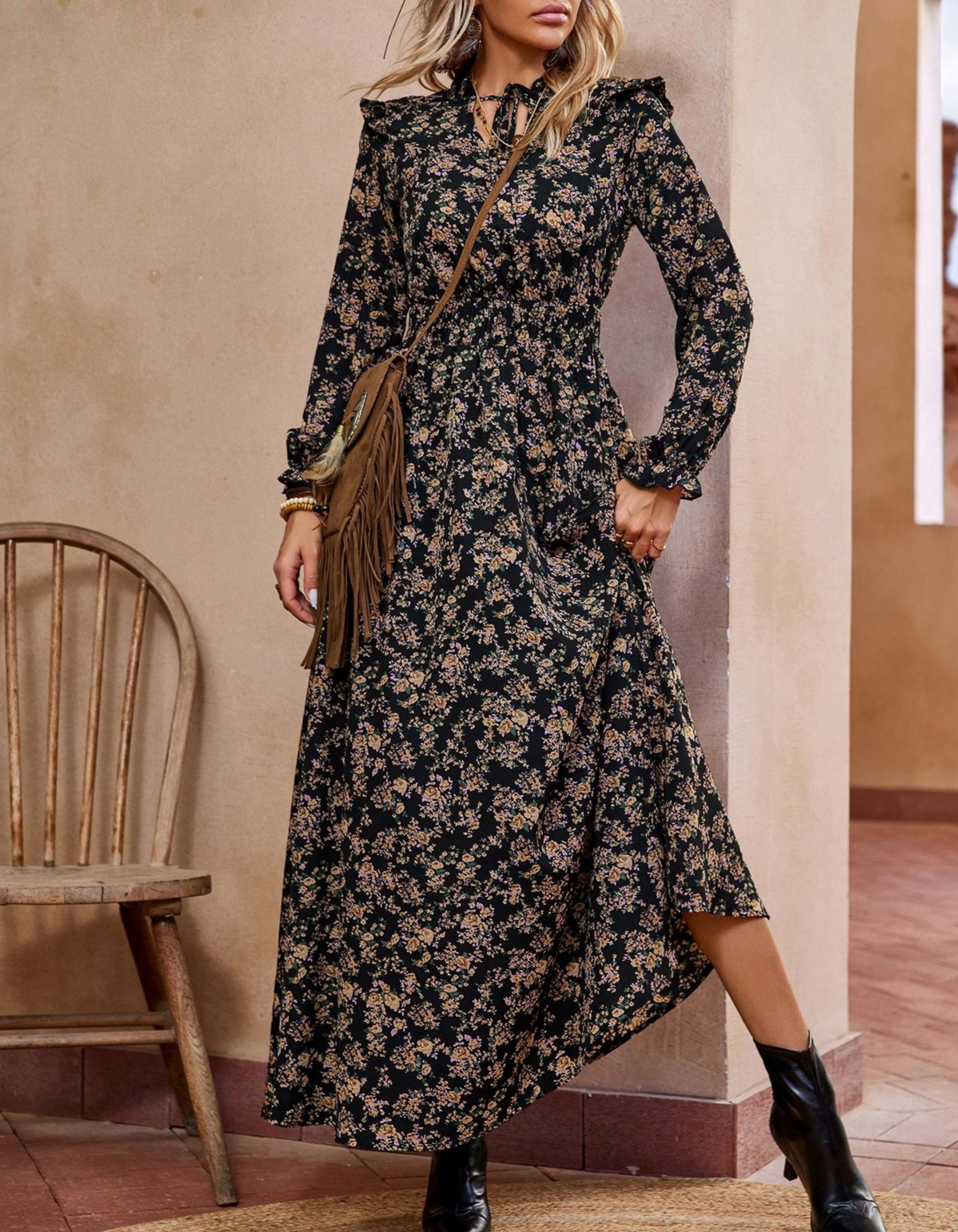 Nesta Long Sleeve Maxi Dress