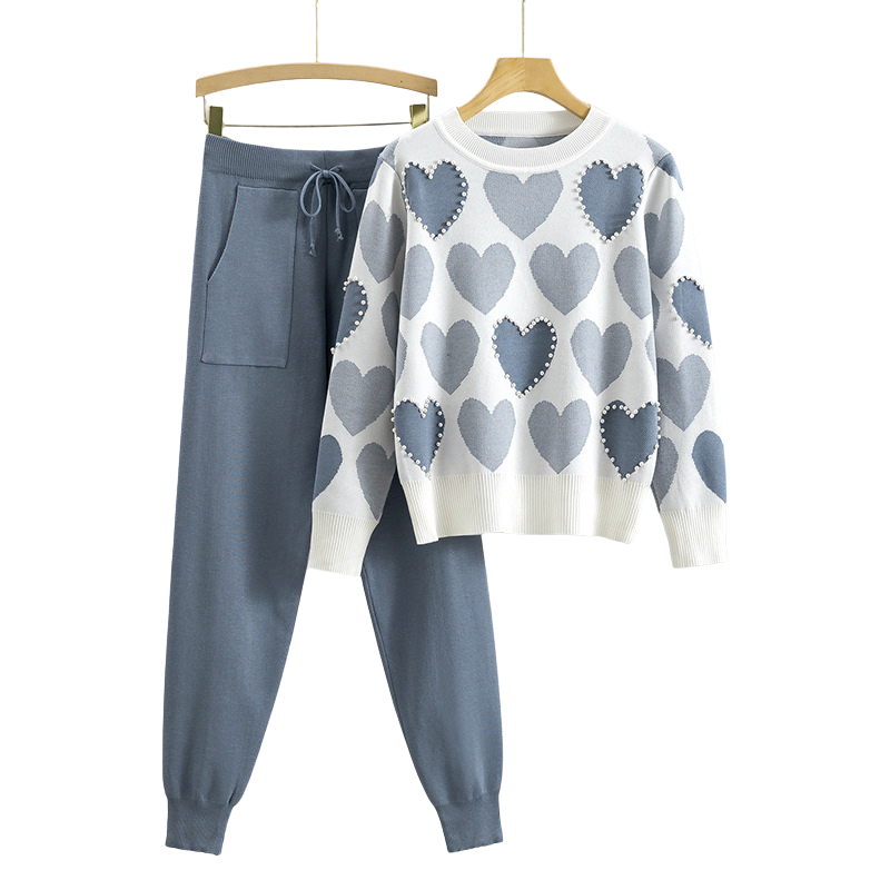 MARIANNET - Cozy Heart Pattern Soft Knit