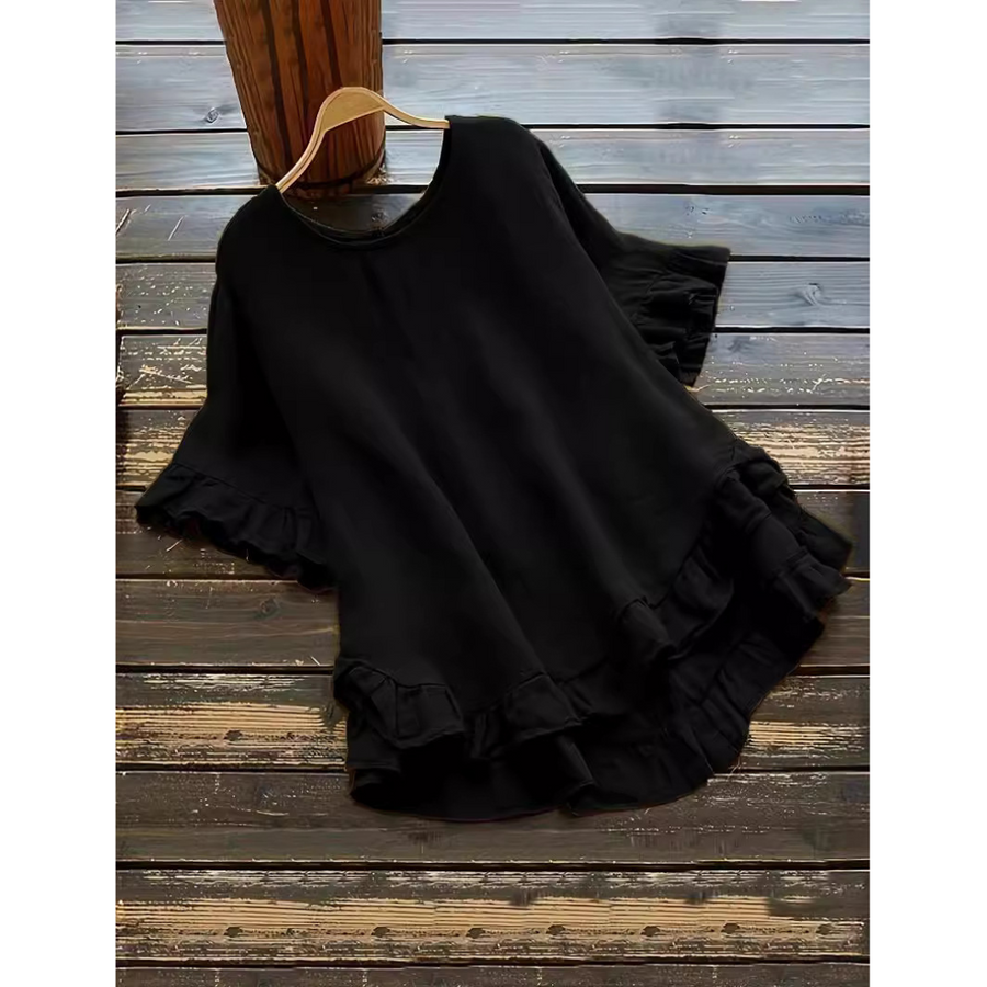 EVITAT - Simple Plus Size Ruffle Hem