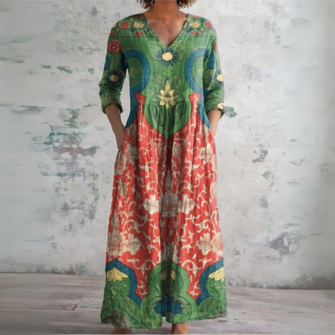 Judith™ – Vintage Floral Maxi Dress