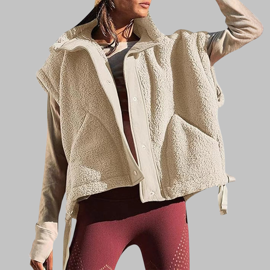 RAYT - Comfy Warm Fleece Sleeveless Button