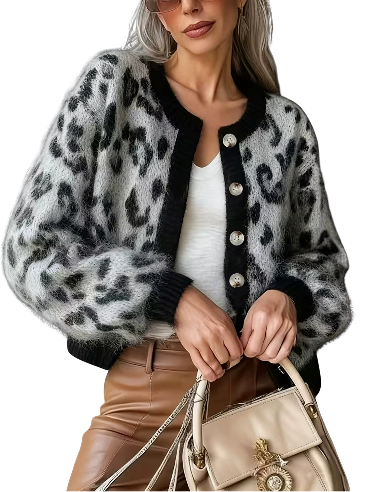 MARIZA™ – Sophisticated Leopard Print Cardigan