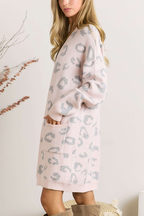 PL | Side Pockets Open Front Long Cardigan