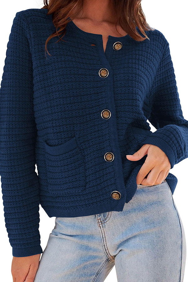 JANE | Long-sleeved round neck knitted new cardigan